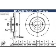 Тормозной диск GALFER H8T AI B1.G210-0357.1 1440635997