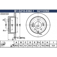 Тормозной диск GALFER B1.G210-0362.1 IYW 6ZS 1440636000