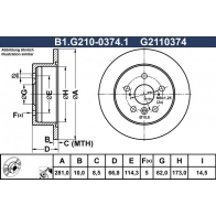 Тормозной диск GALFER 1440636001 B1.G210-0374.1 XJ1 ETP
