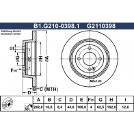 Тормозной диск GALFER 1440636005 B1.G210-0398.1 IQ TULW