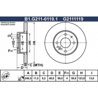Тормозной диск GALFER K LHDNV 1440636007 B1.G211-0119.1