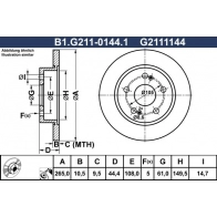 Тормозной диск GALFER B1.G211-0144.1 1440636010 8X9KJG Q