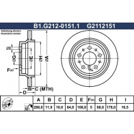 Тормозной диск GALFER TM6 LF B1.G212-0151.1 1440636025