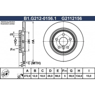 Тормозной диск GALFER B1.G212-0156.1 1440636027 GV2 6045