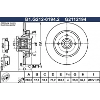 Тормозной диск GALFER B1.G212-0194.2 S PZK9O 1440636037