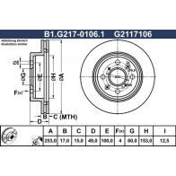Тормозной диск GALFER O JHTW B1.G217-0106.1 1440636055