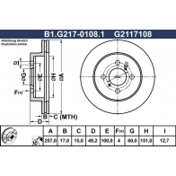 Тормозной диск GALFER 88 9TZ9 B1.G217-0108.1 1440636056