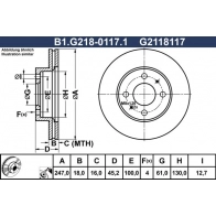Тормозной диск GALFER X FV77J B1.G218-0117.1 1440636059