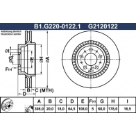 Тормозной диск GALFER 1440636067 B1.G220-0122.1 T OIXV4R