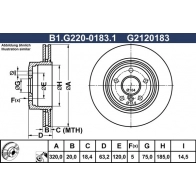Тормозной диск GALFER 1440636070 Y89KV W B1.G220-0183.1