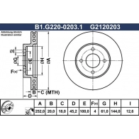 Тормозной диск GALFER 1440636073 JCS F1T B1.G220-0203.1
