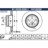 Тормозной диск GALFER B1.G220-0206.1 OGNYM E 1440636074