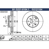 Тормозной диск GALFER 1440636079 6K 10E B1.G221-0104.1