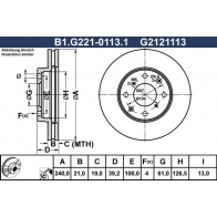Тормозной диск GALFER 1440636080 B1.G221-0113.1 Z 64J9V