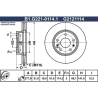 Тормозной диск GALFER 1440636081 B1.G221-0114.1 1 GLM9