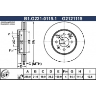 Тормозной диск GALFER 52U1 C 1440636082 B1.G221-0115.1