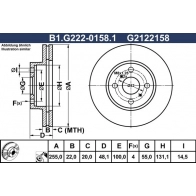 Тормозной диск GALFER B1.G222-0158.1 E A36D 1440636087