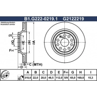 Тормозной диск GALFER YLDC 7 B1.G222-0219.1 1440636094