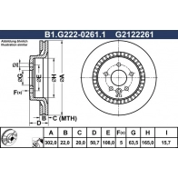 Тормозной диск GALFER 1440636105 B1.G222-0261.1 XQ767 Y5