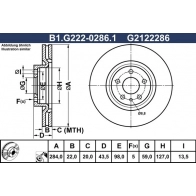 Тормозной диск GALFER Fiat 500L (351, 2) 1 Хэтчбек 0.9 105 л.с. 2012 – 2024 P CRFT B1.G222-0286.1