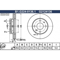 Тормозной диск GALFER LTG0G A 1440636127 B1.G224-0136.1