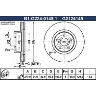 Тормозной диск GALFER B1.G224-0145.1 1440636128 R MP18J