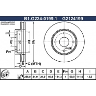 Тормозной диск GALFER I PA27 B1.G224-0199.1 1440636137
