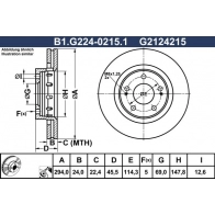 Тормозной диск GALFER B1.G224-0215.1 1440636140 7 3ODEZ