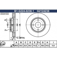Тормозной диск GALFER B1.G224-0238.1 79JM OYC 1440636142