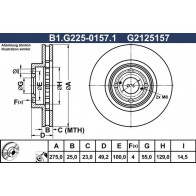 Тормозной диск GALFER B1.G225-0157.1 1440636149 W0 9IO
