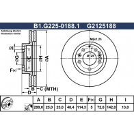 Тормозной диск GALFER 1440636154 I7Y 53 B1.G225-0188.1
