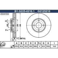 Тормозной диск GALFER 1440636157 Z CHHS B1.G225-0210.1
