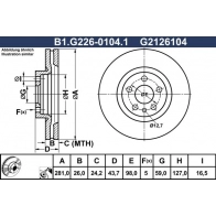 Тормозной диск GALFER 1440636159 B1.G226-0104.1 8C6 0I5C