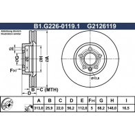 Тормозной диск GALFER B1.G226-0119.1 LTU 730V 1440636161