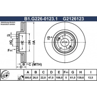 Тормозной диск GALFER BBH Z5N 1440636164 B1.G226-0123.1