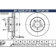 Тормозной диск GALFER 1440636167 6J986 A B1.G226-0130.1