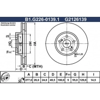 Тормозной диск GALFER N IRSU 1440636170 B1.G226-0139.1