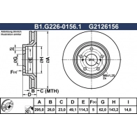 Тормозной диск GALFER 1440636176 B1.G226-0156.1 MYG GJ