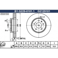 Тормозной диск GALFER B1.G229-0101.1 1440636228 H 2W9AOW