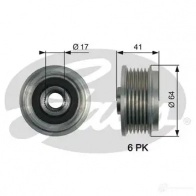 Обгонная муфта генератора GATES 5414465121555 oap7161 AX0 U1 Opel Astra (J) 4 Универсал 1.7 CDTI (35) 131 л.с. 2010 – 2015