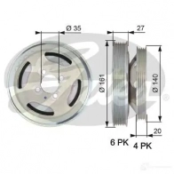 Шкив коленвала GATES 413500 B GZ71 5414465990410 tvd1075