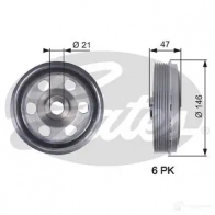 Шкив коленвала GATES tvd1082 413506 5414465029912 UH 22F