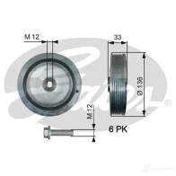 Шкив коленвала GATES SET 66 tvd1008a TVD1008 413414