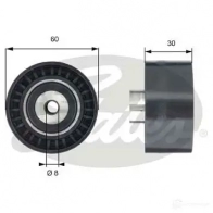 Обводной ролик ремня ГРМ GATES Peugeot 207 1 (WK, WC, PF1) 2006 – 2014 DR N1G t42188 5414465823954