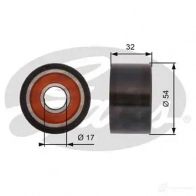 Обводной ролик ремня ГРМ GATES t42167 Renault 5414465932823 L10G BM