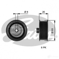 Обводной ролик приводного ремня GATES 3Y90 QRM Ford Tourneo Custom 5414465296918 t36776