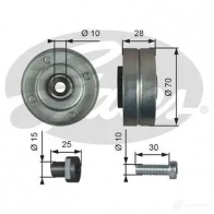 Обводной ролик приводного ремня GATES F AB14C Renault Megane (BA) 1 Хэтчбек 2.0 115 л.с. 1998 – 2001 5414465210006 t36044