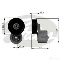 Натяжной ролик приводного ремня GATES K4E JVF Land Rover Discovery 1, 2 (L318) Внедорожник 4.0 V8 4x4 185 л.с. 1998 – 2004 5414465598807 t38245