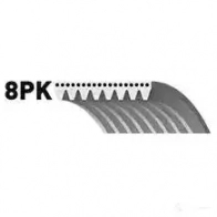 Приводной ремень, поликлиновой GATES 8P K2483 8pk2485 9J0B2 407729 - Изображение 3