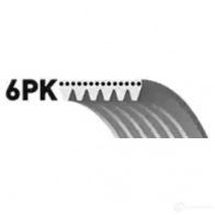 Приводной ремень, поликлиновой GATES 407080 6pk1123 6P K1120 6PK1122 - Изображение 2